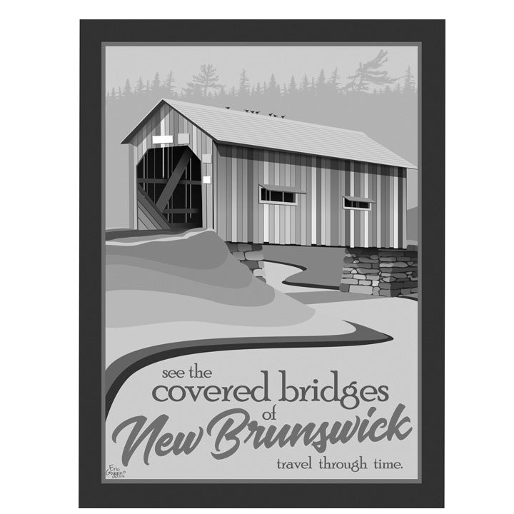 Destination Art - Covered Bridges of New Brunswick B&W